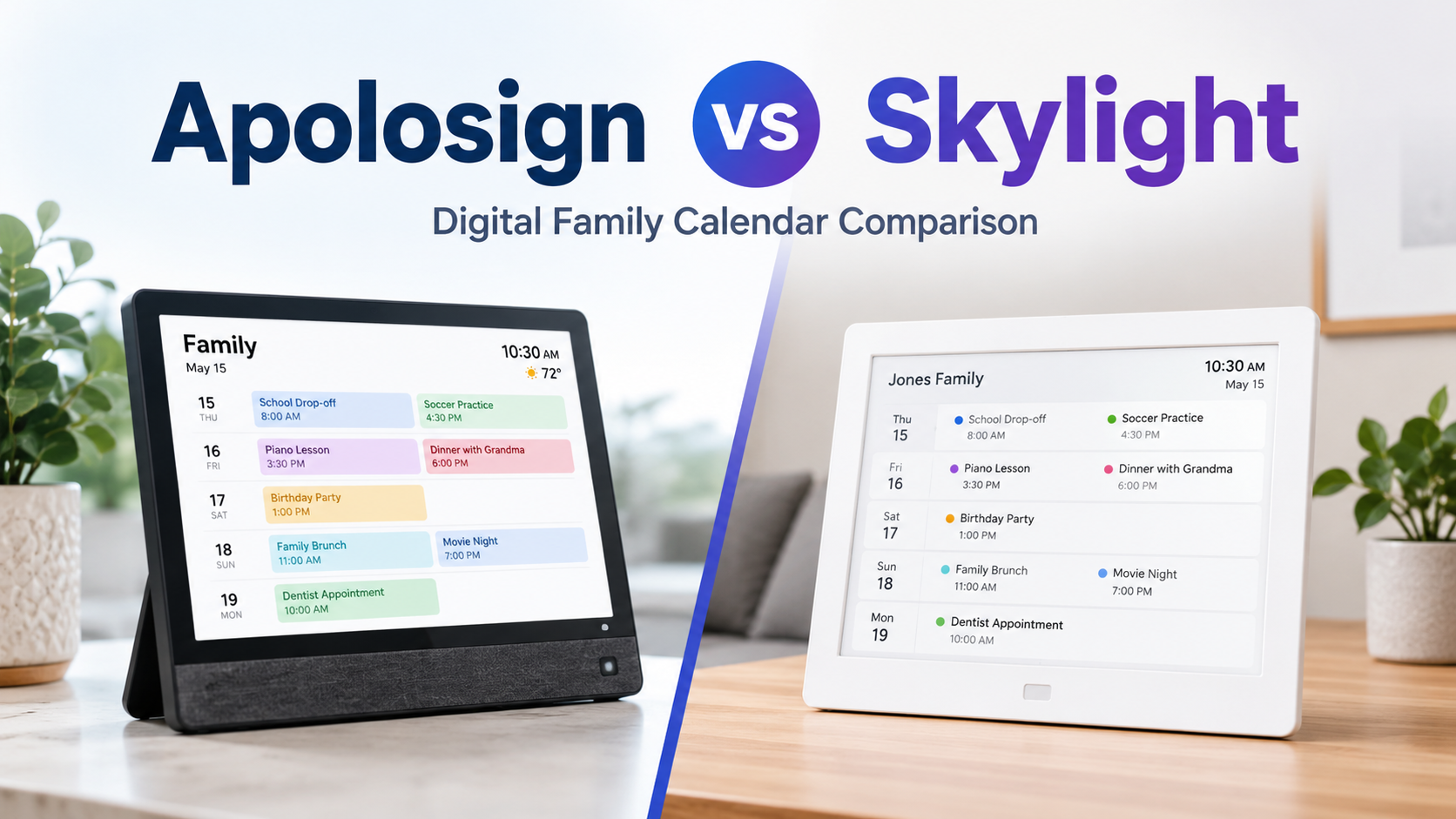 Apolosign vs Skylight: Which Digital Calendar Is Better for Families?
